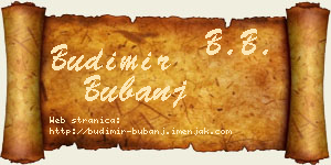 Budimir Bubanj vizit kartica